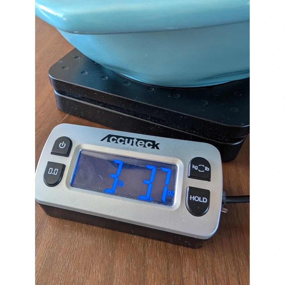 Farval Portugal Blue Ceramic Fish Serving Bowl Embossed Scales Coastal‎ Decor